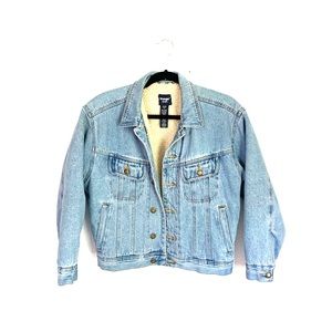 Vintage Wrangler Shearling Lined Denim Jacket